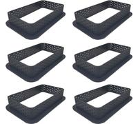 6 anneaux à tarte rectangulaires Set d'anneaux à pâtisserie en nylon Anneaux à dessert Anneaux crumpets antiadhésifs Cutter perforé Tartelette Mousse Anneaux pour DIY Mousse Pie Quiche