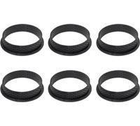 6 anneaux à tarte ronds Set d'anneaux à pâtisserie en nylon Anneaux à dessert Anneaux crumpets antiadhésifs Cutter perforé Tartelette Mousse anneaux pour DIY Mousse Pie Quiche