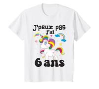 6 Ans Fille - J’Peux Pas J’ai 6ans Licorne Fillette 6 ans T-Shirt