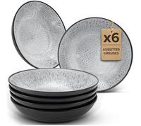 6 Assiette Creuses - Compatible Micro-onde - Assiettes Service de Table Riviera Assiettes Creuses (6x) SALADIER