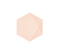 6 assiettes bio hexagonal 20.8cm abricot pastel - 9918238
