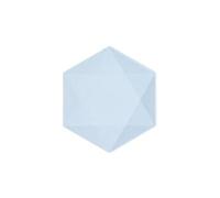 Amscan - Lot de 6 assiettes hexagonales Vert Decor - 20,8 x 18,1 cm - Bleues, Vaisselle de fête en matières premières Rapidement renouvelables, pour Les Anniversaires, Les barbecues, Les jubilés, etc.