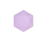 6 assiettes bio hexagonal 20.8cm lilas pastel - 9918241