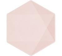 6 assiettes bio hexagonal 20.8cm rose pastel - générique 9918237 Rose G