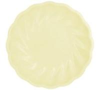 6 assiettes bio rond feston 22.9cm jaune pastel - 9918251