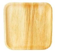 6 assiettes carrées 25cm palmier biodegradables - papstar 87775 Gris G