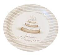 Tendances Fêtes - 6 Assiettes Carton Anniversaire Douceur 23CM