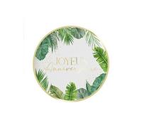 6 assiettes carton anniversaire tropical party 23cm - sud trading cd5523b