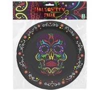 6 assiettes carton crane halloween G