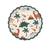 PartyDeco – Assiettes en carton Dinosaure festonnées vertes 18 cm – 6 pièces