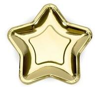 6 assiettes carton étoile 23cm or brillant - générique tpp34-019me Jaune G