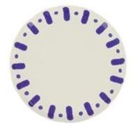 6 assiettes carton rayé dolce vita 18cm bleu blanc - générique 96733 Bleu G