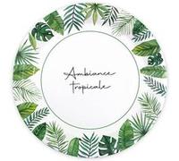 6 assiettes carton rond exotique party 23cm vert - sud trading cd6854 Vert G