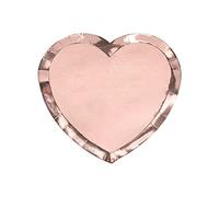 6 Assiettes Coeur Rose Gold