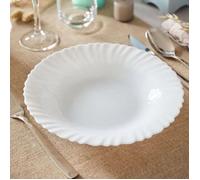 6 assiettes creuses blanches 23 cm Feston - Luminarc