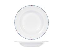6 Assiettes Creuses En Porcelaine Modèle Astrid De 22,5 Cm