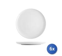6 Assiettes Creuses H&H en Porcelaine Blanche Pearl 27 cm
