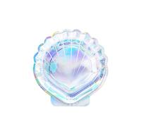 PartyDeco 6 Assiettes en Carton Forme Coquillage holographique 18,5 cm - Coloré - Taille Unique