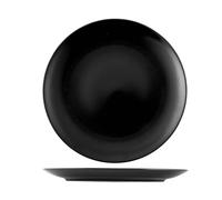 6 Assiettes En Grès Denver Noir Ronde 32 Cm H&H