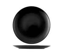 6 assiettes en grès noir denver, plates cm26