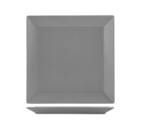 6 Assiettes En Grès Osaka Gris Plat 24x24 H&H