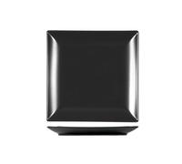 6 Assiettes En Pierre Osaka Noir Pain 16x16 Cm H&H