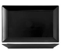 6 Assiettes En Pierre Osaka Noire Rectangulaire 30x20 Cm H&H