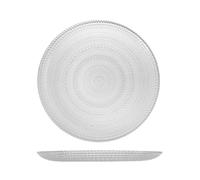 6 Assiettes En Verre Venere Transparentes Rondes 33cm H&H