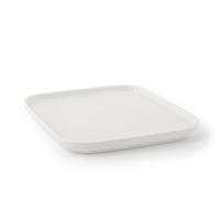 6 Assiettes Madrid En Porcelaine Blanche Forme Carrée Cm 22X22