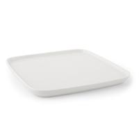 6 Assiettes Madrid En Porcelaine Blanche Forme Carrée Cm 28X28