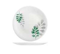 6 Assiettes Opale Botanica Verte Plat 27 Blanc Bormioli Rocco
