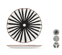 6 Assiettes Plates Avana En Porcelaine Décorée De 26 Cm
