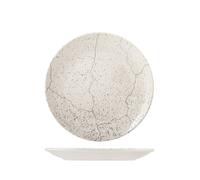 6 Assiettes Plates En Porcelaine Dure Avec Bord Renforcé Diamètre 27 Cm.