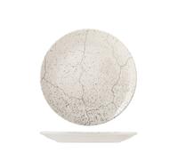 6 Assiettes Plates En Porcelaine Dure Avec Bord Renforcé Diamètre 27 Cm.