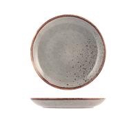 6 Assiettes Plates Réactives Grises 27 Cm H&H