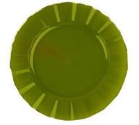 6 assiettes réutilisables bord or 26cm pistache - générique 97059 Vert G