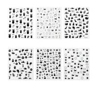 6 Autocollants De Dessins Animés, Autocollants À Ongles Mignons, Nail Art Bricolage, Décorations D'Ongles.