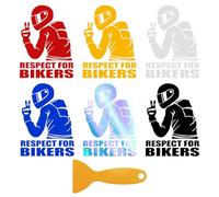 6 Autocollants De Moto Et 1 Grattoir, Autocollants Décoratifs Réfléchissants, Autocollants 3D Imperméables, Autocollants De Voiture À La Mode Et Personnalisés Et Outils De Film De Voiture.