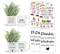 6 autocollants Merci de m'avoir aidé à grandir - Les petites personnes ont besoin de grands cœurs comme le vôtre - Autocollant cadeau pour le pot de fleurs - Cadeau éducateur, merci pour la maternelle