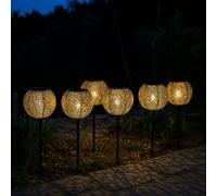 Lumisky Balises solaires à planter AGADIR H45 cm - style oriental LED blanc chaud - Lot de 6