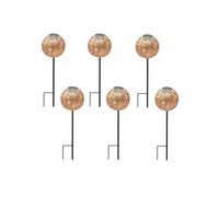 Lumisky Balises solaires à planter AGADIR H45 cm - style oriental LED blanc chaud - Lot de 6