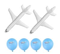 6 Ballon Gonflé à l'hélium Avion,ballons gonflables en forme d'avion,1 m,En aluminium,Décoration d'anniversaire d'enfant,Jouets de rentrée des classes,Décoration de fête d'anniversaire