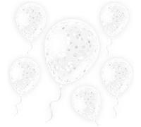6 ballons à confettis blanc latex 30cm incolore - sud trading cd5192-bla Blanc G