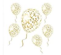 6 ballons à confettis or latex 30cm incolore - sud trading cd5192-or Jaune G