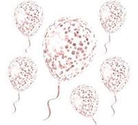 6 ballons à confettis or rose latex 30cm incolore - sud trading cd5192-ror Rose G