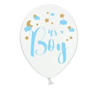 6 Ballons bleus It's a boy 30 cm - Bleu