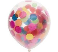 6 Ballons confettis transparents de 30 cm Globos G