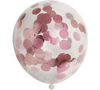 6 Ballons confettis transparents de 30 cm Rose Gold Globos G
