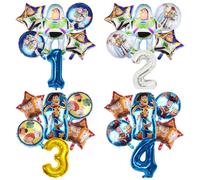 6 Ballons en Aluminium Thème Dessins Animés Buzz Lightyear Woody pour Décorations de Fête d'Anniversaire Enfants et Baby Shower silvery-8