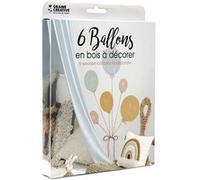 6 ballons en bois + fil de jute - Graine Créative Beige G